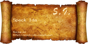 Speck Ida névjegykártya