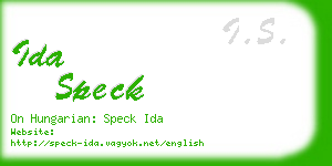 ida speck business card